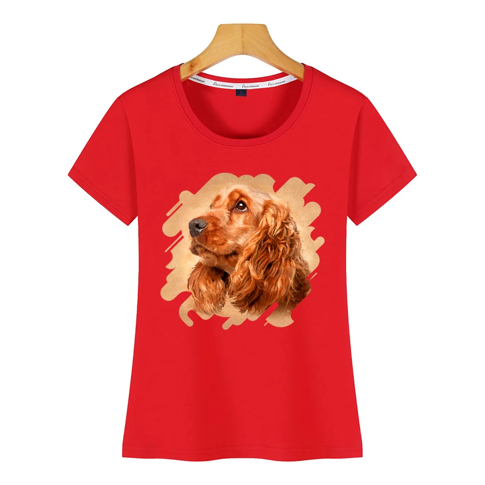 Футболка женская с принтом базовый черный топ английским Кокер