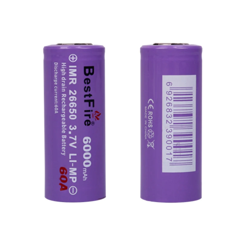 Батарея для вейпа Bestfire 3 7 V 26650 аккумуляторная батарея 6000mAh 60A литий-ионный