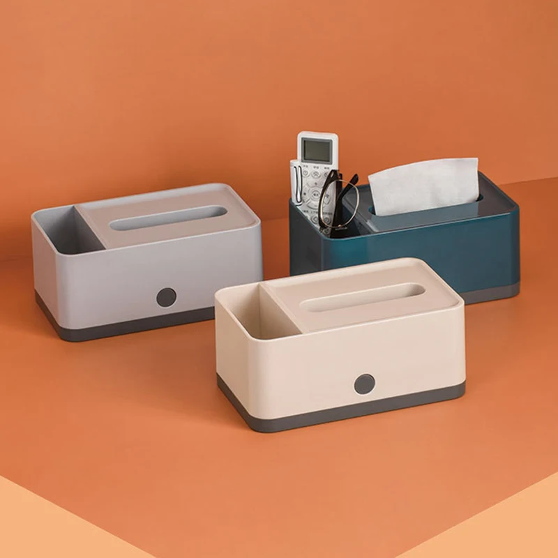

Multifunctional living room tissue box home office remote control storage box home decoration plastic tissue box