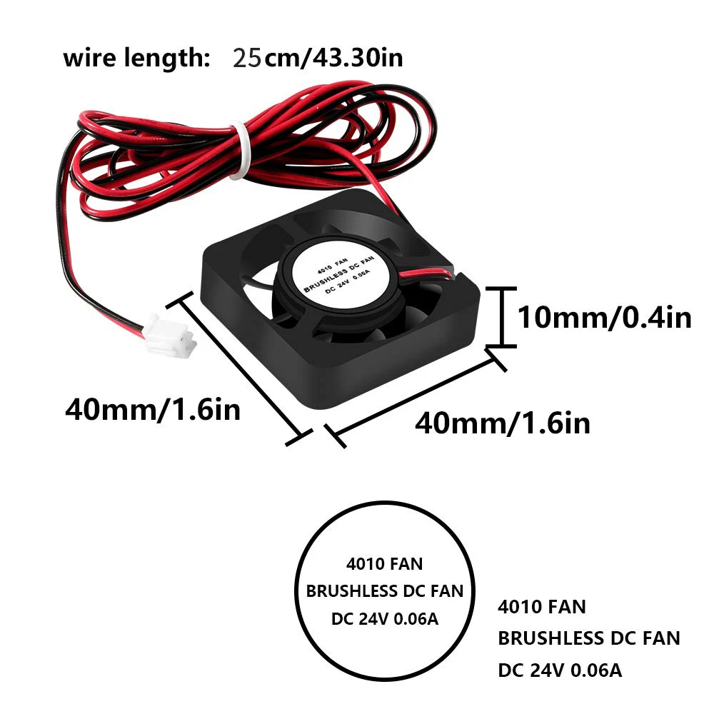5015 4010 12V&amp24V Cooling Turbo Fan Brushless 3D Printer Parts 2Pin For Extruder DC Cooler Blower Part Black Plastic Fans | Компьютеры
