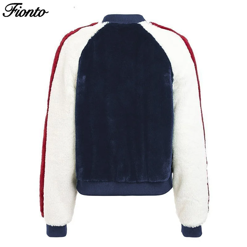 Осенне-зимнее элегантное пальто FIONTO из искусственного меха женская теплая