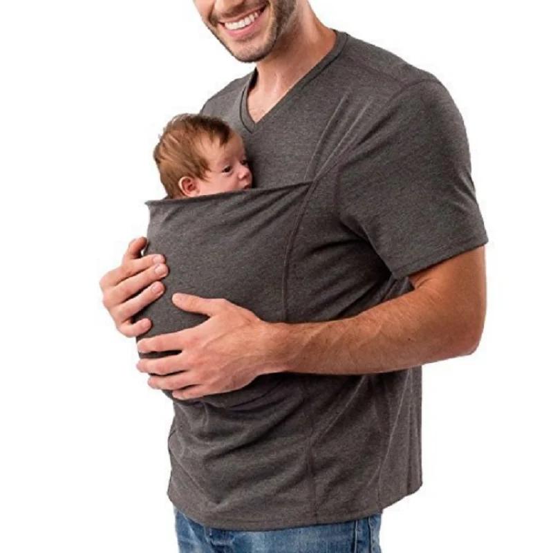 Женская одежда-переноска для детей футболка-кенгуру отца матери с ребенком