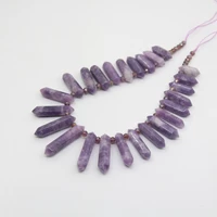 natural purple charoite stone graduated point loose pendanttop drilled double point beads earring pendants healing jewelry
