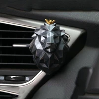 unique creative lion head shape car air freshener cool auto fragrance perfume smell car diffuser vent clip scent refill for car