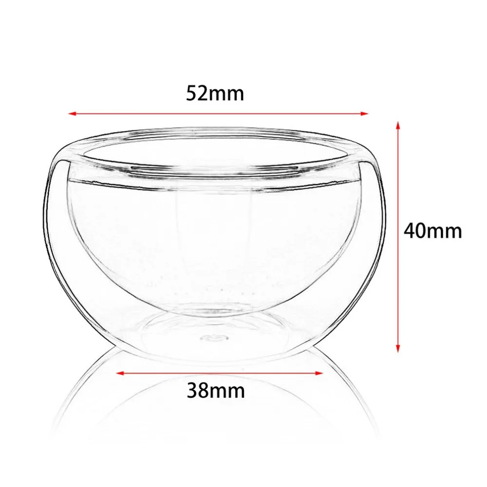 50 мл прозрачная питьевая стеклянная чашка для чая термостойкая двухслойная