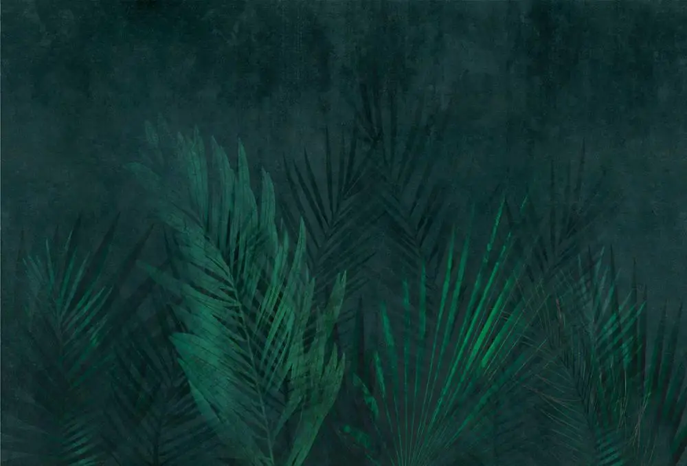 Green MASAR Ретро креативный цветок растение на заказ Фреска темно-зеленый фон настенная бумага Ресторан спальня обои тени перекрытие - Цвет: Green