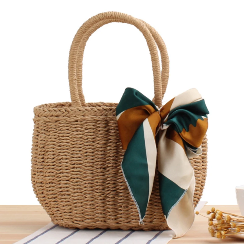 

Simple Straw Shoulder Handbag Summer High Quality Woven Bag Straw Woven Rattan Crossbody Bag Travel Bag