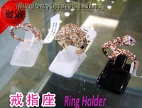 50pcslot white black clear ring holders ring showing stand clips jewelry display organizer props
