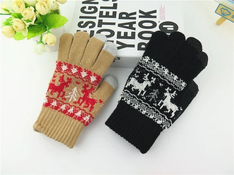 5 цветов Рождественский дизайн олень разноцветные перчатки для мужчин и женщин