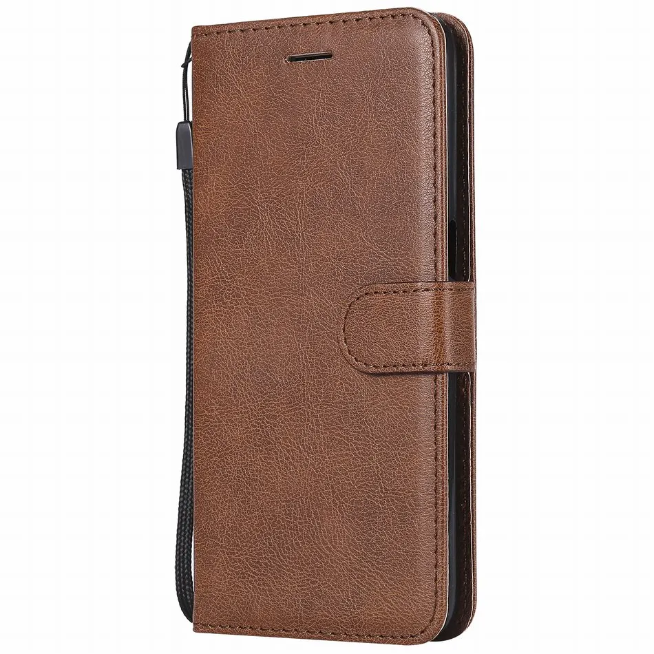 Brown Чехол-книжка для бумажника samsung Galaxy M20 M10 A10, однотонный простой флип-чехол M20 M10 A10 из искусственной кожи, чехлы для мобильных телефонов P06F - Цвет: Brown