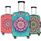 Эластичный чехол с изображением мандалы и цветов, чехлы для чемодана, дорожные аксессуары, пылезащитный чехол с принтом в полоску, 18-20 дюймов