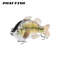 phat fish 1pc 130mm 63g 4 segments tilapia shaped soft pvc fins tails jointed lures hard plastic swimbaits