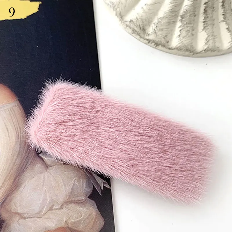 1 шт. квадратные заколки для волос из искусственного меха в форме капли Женская