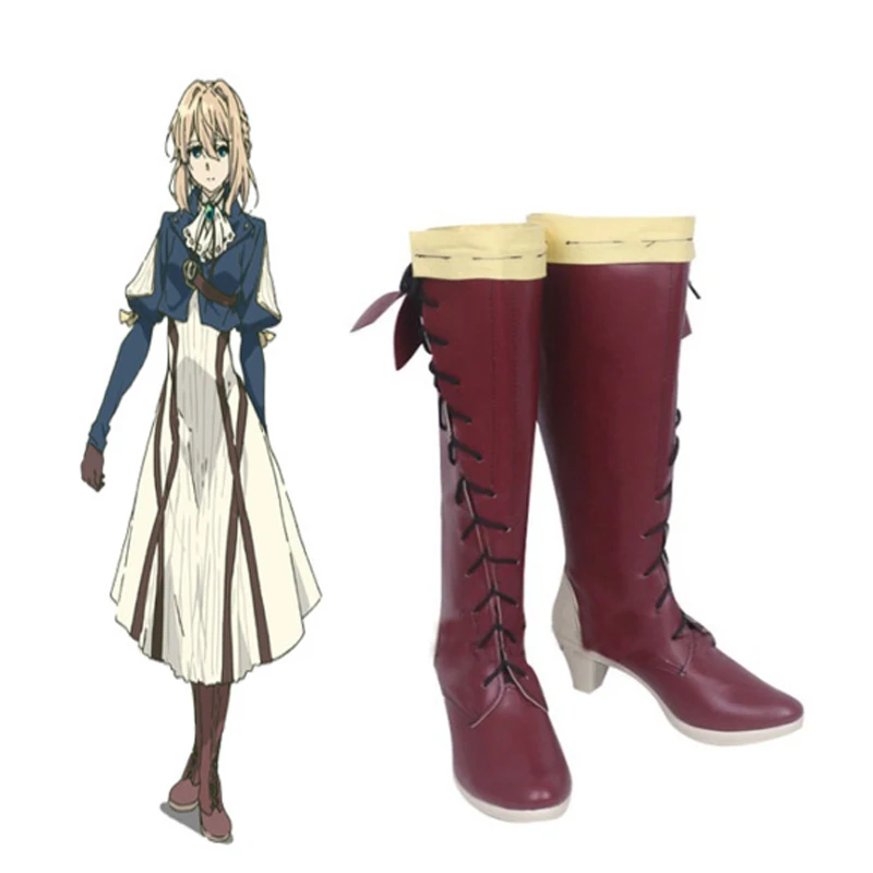 

Аниме фиолетовая обувь для косплея Evergarden сапоги для хэллоуивечерние костюмы для косплея повседневная обувь для отдыха