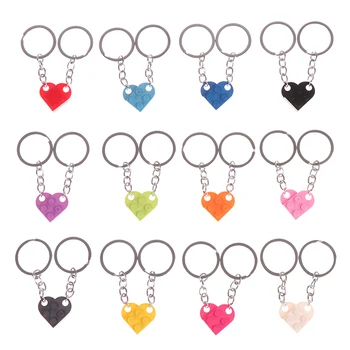 Cute Love Heart Brick Keychain for Couples 1