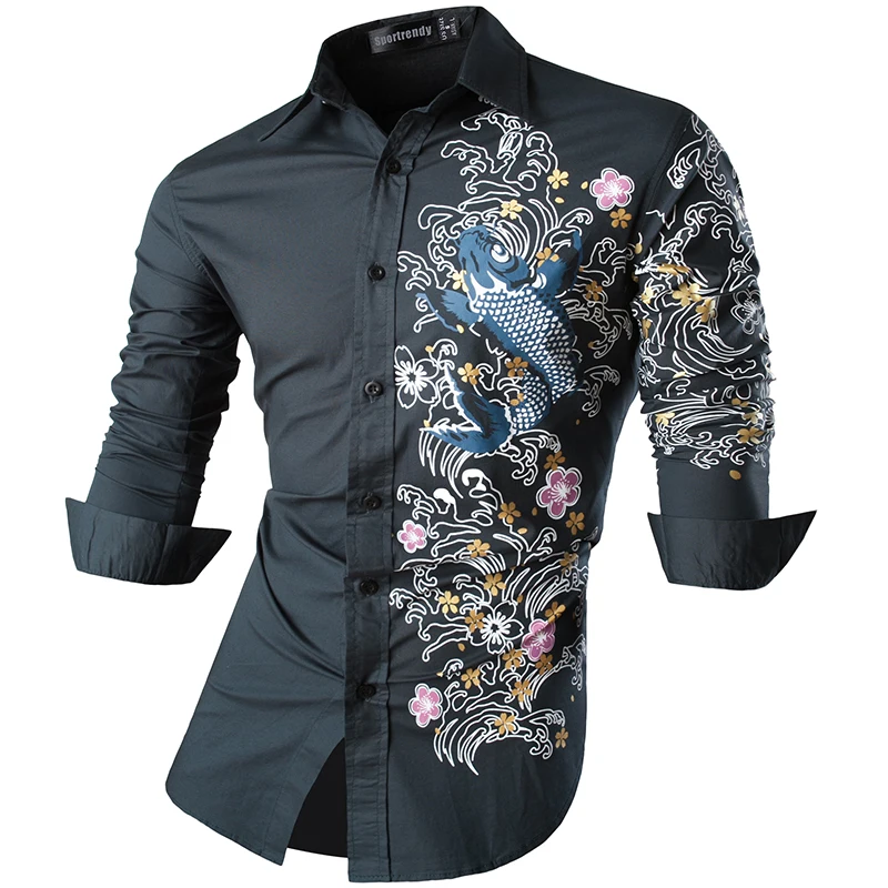 Платье рубашка sporfashion JZS091 мужское Повседневная блуза с длинным рукавом