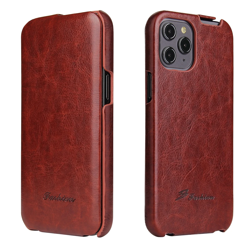 Роскошный Вертикальный кожаный флип чехол в стиле ретро R64 для iPhone 12 11 Pro 6S 7 8 X Xs XR XS
