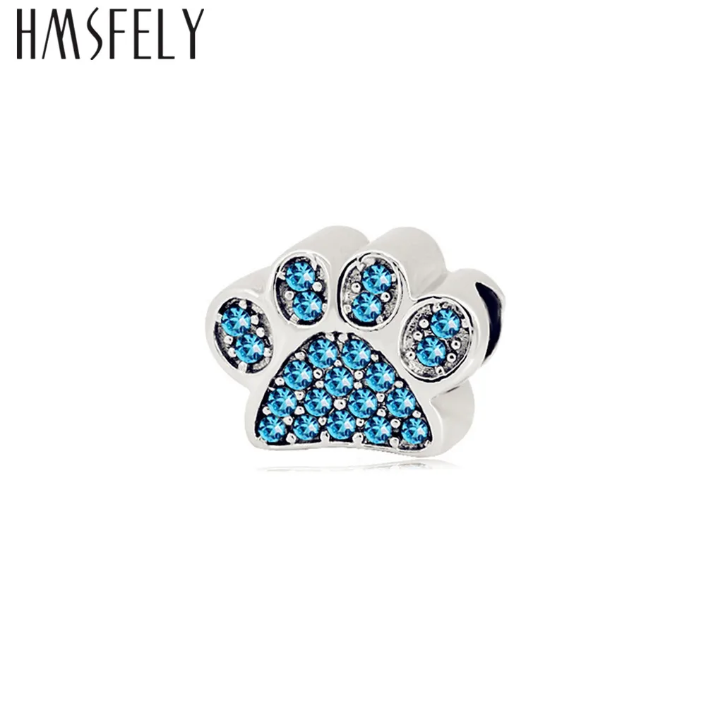 HMSFELY 316L из нержавеющей стали с украшением в виде кристаллов Шарм бусины собака