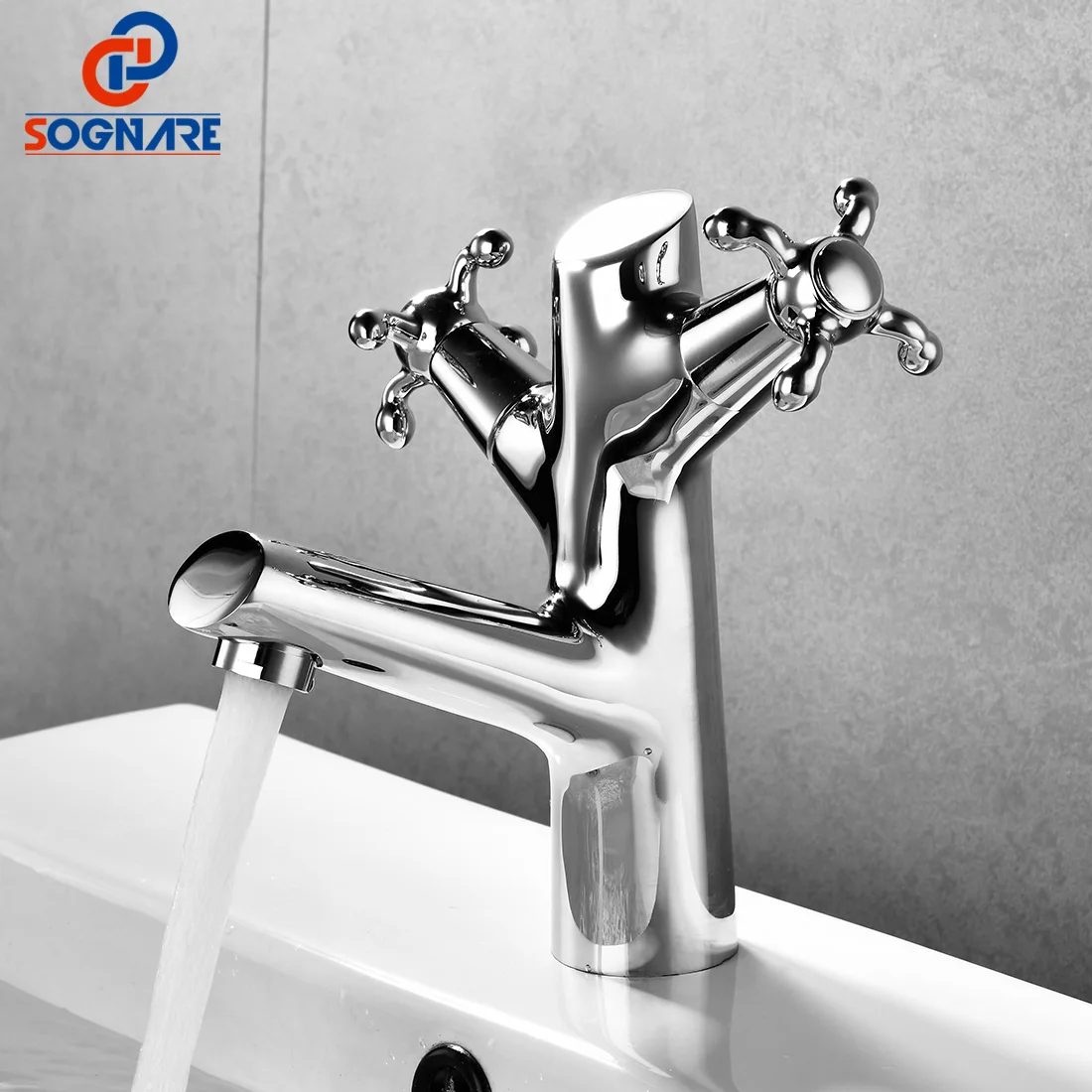 SOGANRE смесители для умывальника Элегантный смеситель горячей и холодной воды