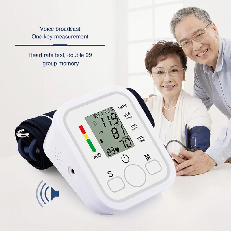 Smart Voice Digital Pulse Arm Blood Pressure Monitor Tonometer Pressuring Household Sphygmomanometer Apparatus Measuring | Красота и