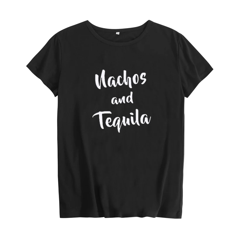 Nachos и футболка с надписью Текила Женская забавная Повседневная в стиле Харадзюку