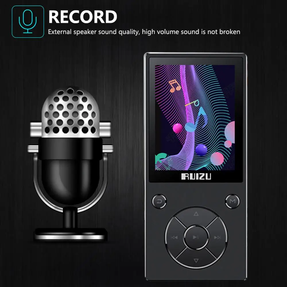 mp3-плеер с шагомером, Bluetooth 4,2, встроенный динамик, металлический плейер с fm-радио, поддержка SD карты до 128 ГБ