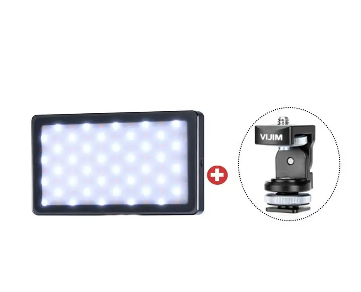VIJIM VL-2 RGB LED Video Light 2500K-8500K Dimmable Lamp Photography Lighting for Sony Nikon DSLR Cameras - Цвет: With Mount