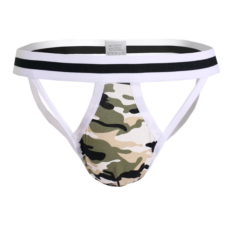 Сексуальный Мужской бандаж камуфляжный гей хлопок низкая посадка t стринги Гей