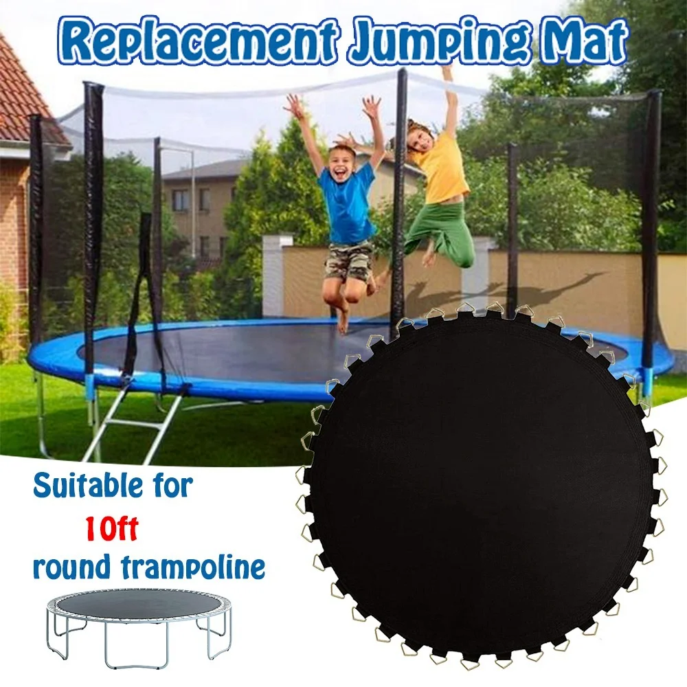 Black Garden Trampoline Replacement Mat Suitable for Round Trampolines Trampoline Replacement Jumping Mat for 6ft/8ft/10ft/12ft/13ft/14ft/15ft/16ft