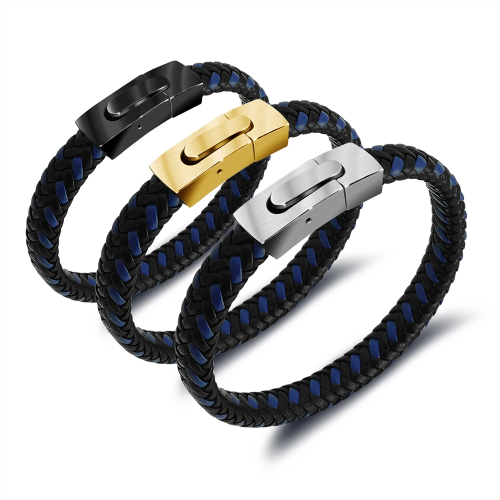 MYLONGINGCHARM Man Braided rope Bracelet with Magnetic Clasp Trendy Men for father or boyfriend | Украшения и аксессуары
