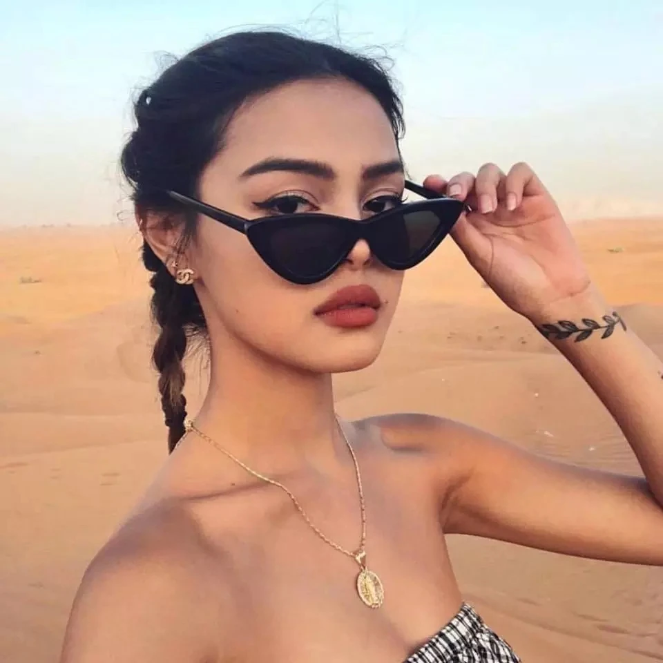 

Vintage Cateye Sunglasses Women Sexy Retro 2021 luxury Small Cat Eye Sun Glasses Brand Designer Eyeware Glass Oculos De Sol