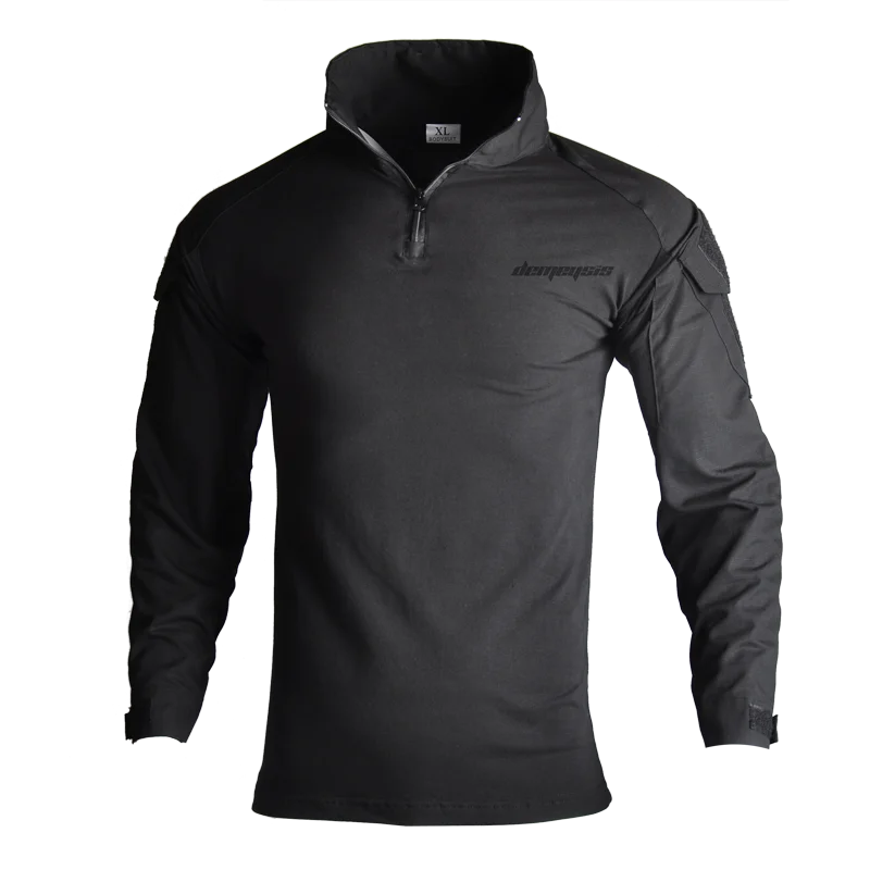 shirts black Тактические костюмы рубашка+ брюки с налокотниками Наколенники Мужская камуфляжная одежда для охотников Мультикам военная форма - Цвет: shirts black