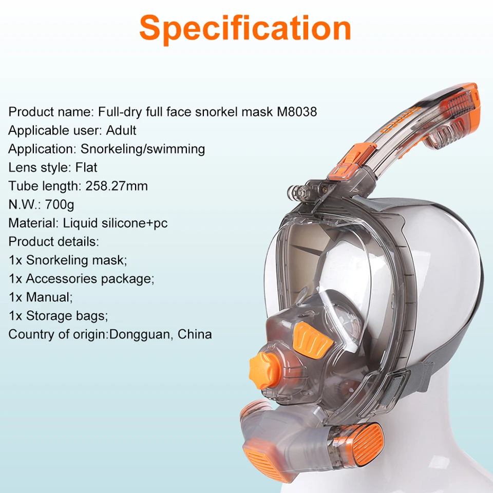 Smaco Scuba Diving Mask Full Face Anti Fog Adult Youth Underwater Wide View Snorkel Waterproof Swimming Masks Camera Mount | Спорт и