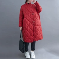 new 2020 autumn winter women long jacket large size quilted warm lady lightweight coat oversize puffer parkas wadded down jacket