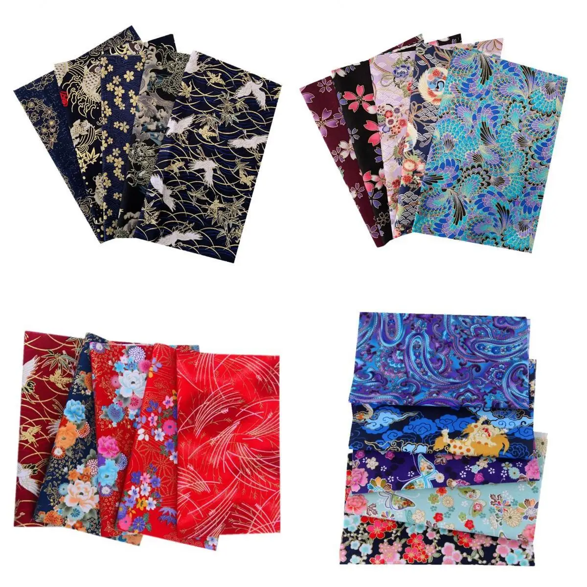 

20 Pcs Colorful Cotton Leaves Sewing Quilting Fabrics Bundle
