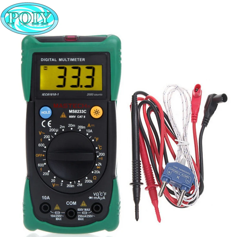 Профессиональный цифровой Бесконтактный Мультиметр MASTECH MS8233C тестер постоянного