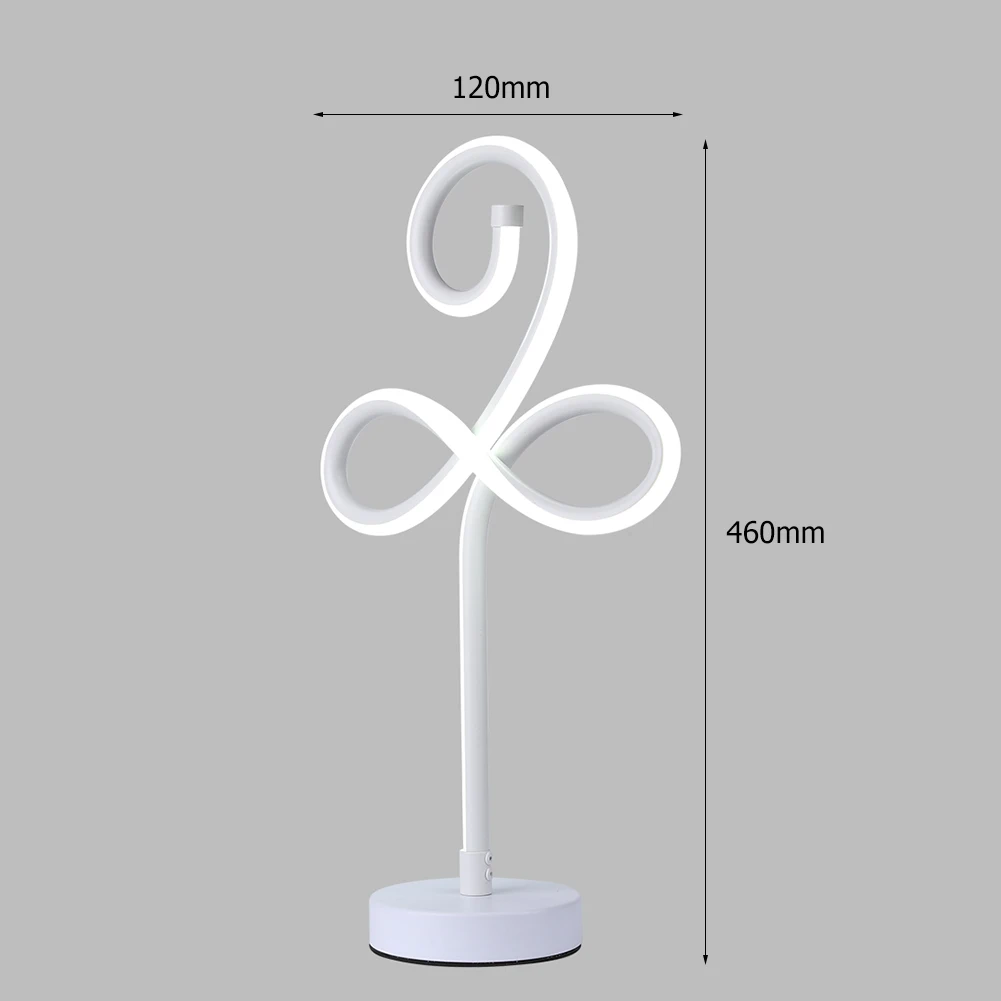 

Modern LED Spiral Table Lamp Curved Desk Bedside Lamp Cool White Warm White Light For Living Room Bedroom Reading Lighting