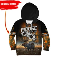 love moose hunting customize your name 3d all over printed hoodies kids zipper pullover sweatshirthoodiesfamily t shirt