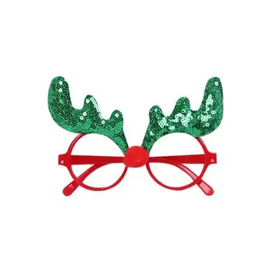small green antlers Рождественские украшения для взрослых и детей, праздничные игрушки Санта снеговик, рога, очки, праздничное украшение - Цвет: small green antlers