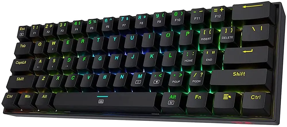 

60% Проводная игровая клавиатура RGB, 61 клавиша компактная механическая клавиатура с тактильным коричневым переключателем, поддержка професс...