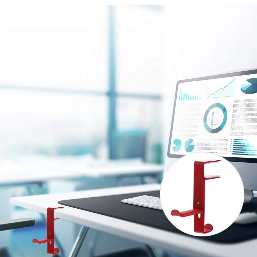 

Adjustable Headphone Rack Metal Under Desk Punch Free Hook for Headset Headphone