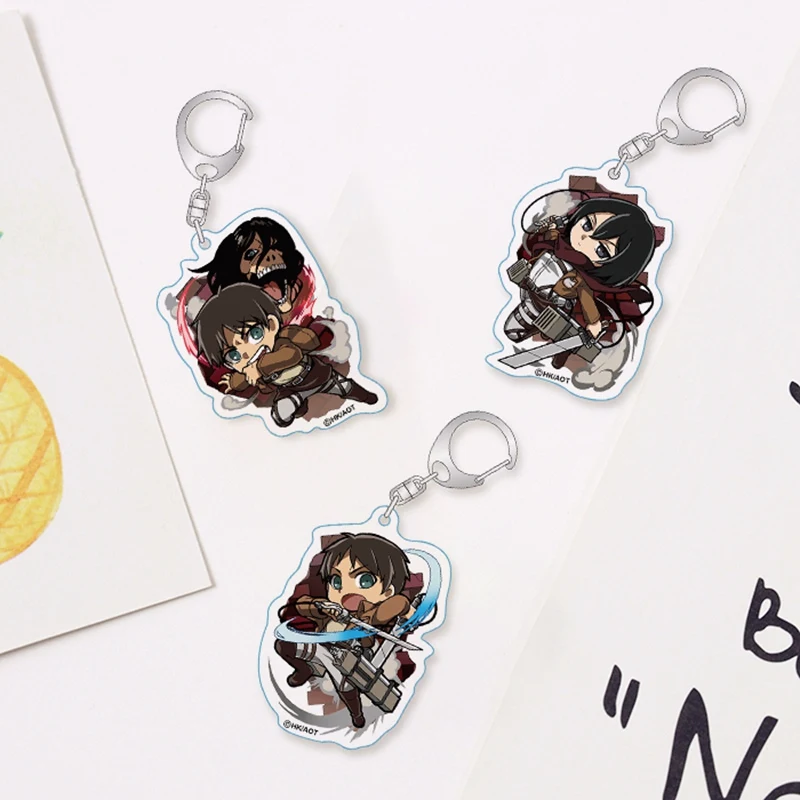 Брелок для ключей в стиле аниме Атака Титанов милый мультяшный автомобильный