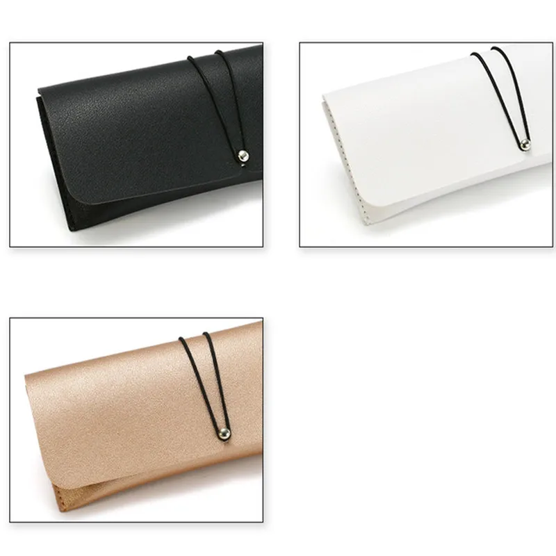 PU Leather Glasses Case Cover Sunglasses Glasses Holder Box Eyeglasses Solid Storage Portable Magnetic Glasses Pouch Bag