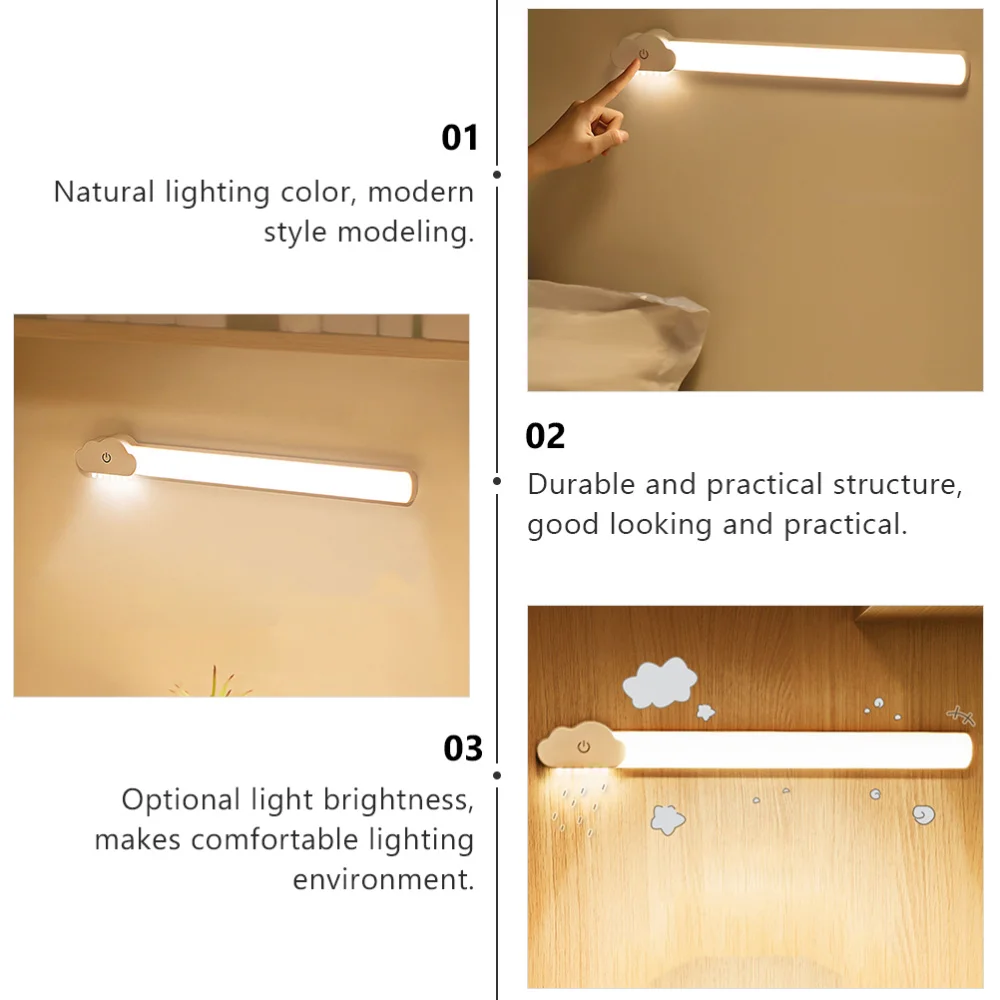 

1pc Bedroom Dimmable Touch Lights Magnetic Rechargeable LED Lamp Reading Light