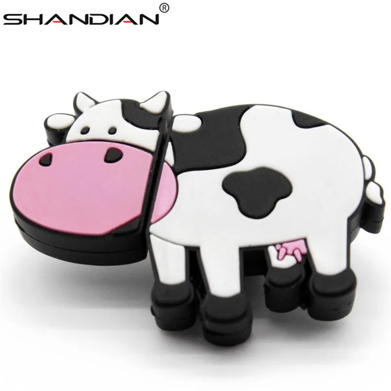 SHANDIAN cartoon Milk Cow usb flash drive pendrive pen 4GB 8GB 16GB 32GB 64GB memory stick creative Pendriver 2.0 | Компьютеры и офис