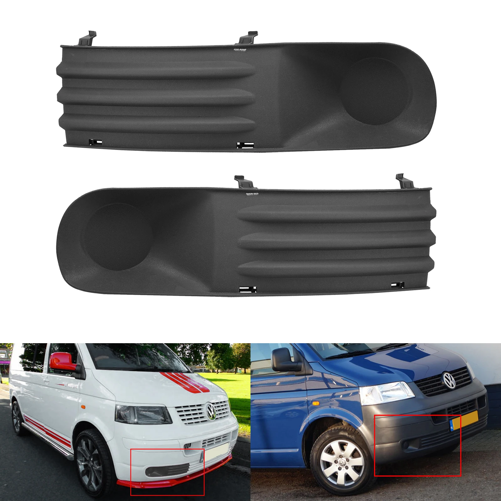 ANGRONG L + R передний бампер противотумансветильник крышка гриля для VW T5 Transporter 2003 09