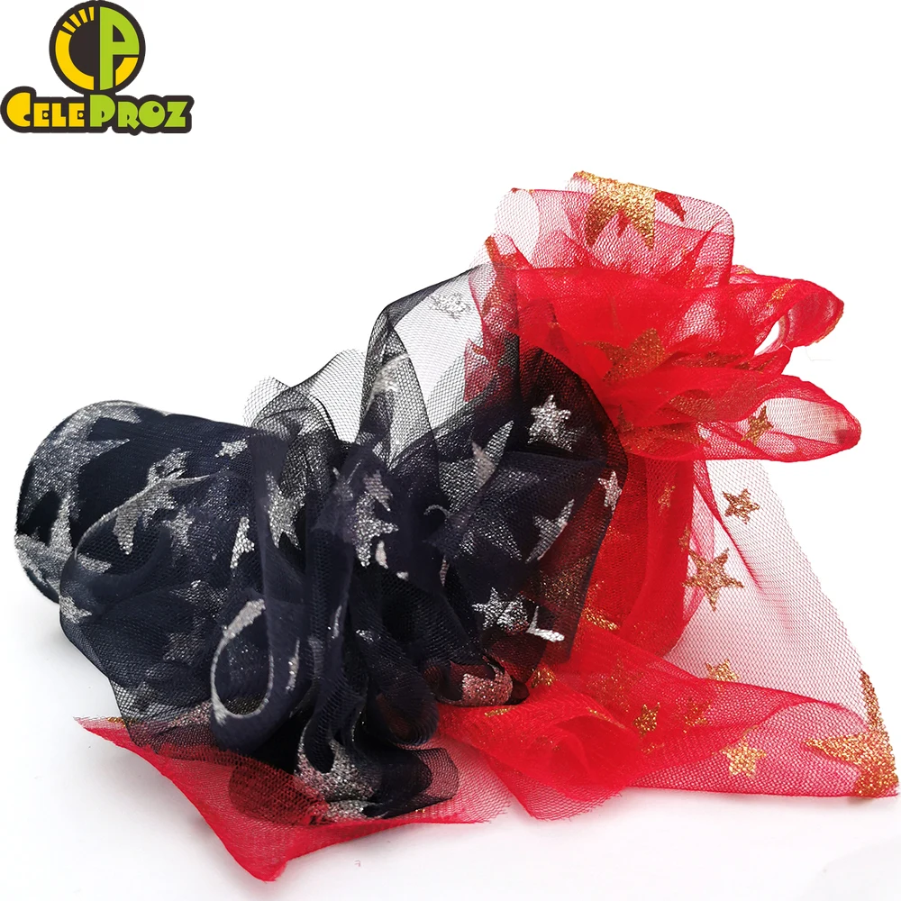 Блестящая Звезда Тюль 8 см 10 12 Блестящий конфетти блесток сетка рулон пачка Pom DIY