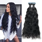 Кудрявые вьющиеся ленты для наращивания человеческих волос монгольская неповрежденная Кожа Уток ленты в волосах маленькая кудрявая клейкая лента на волосы 100 г 40 шт.