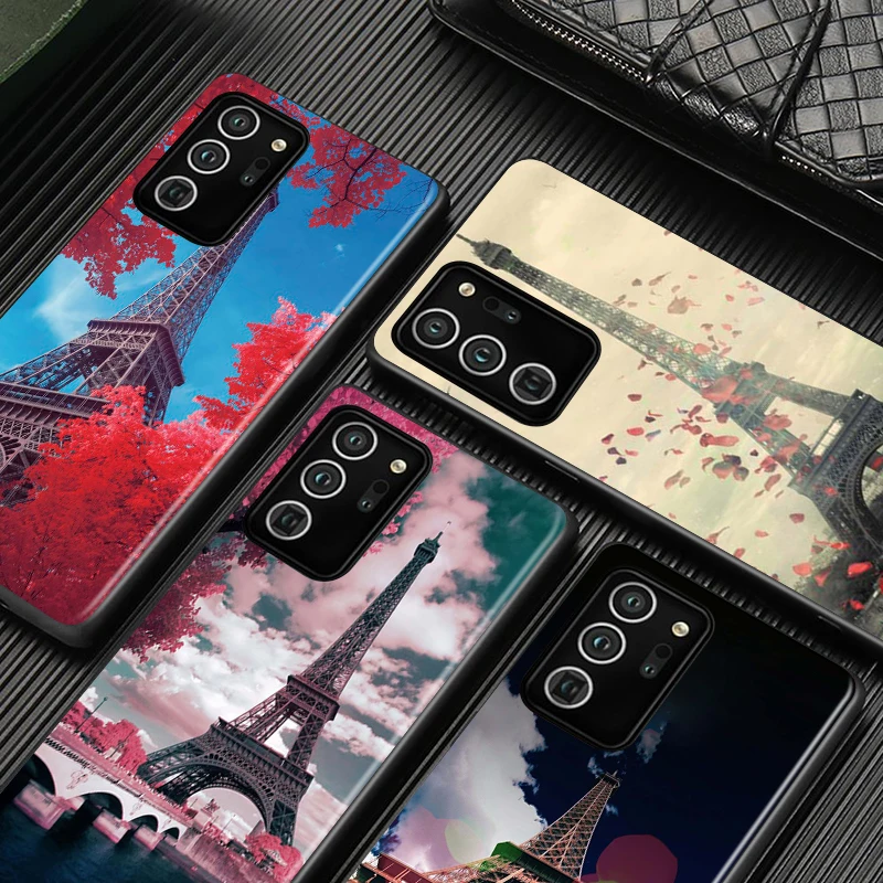 Beautiful Eiffel tower for Samsung Note 20 10 9 8 Ultra Plus A91 A81 A71 A51 A42 A41 A31 A21 A12 A11 A01 Black Phone Case