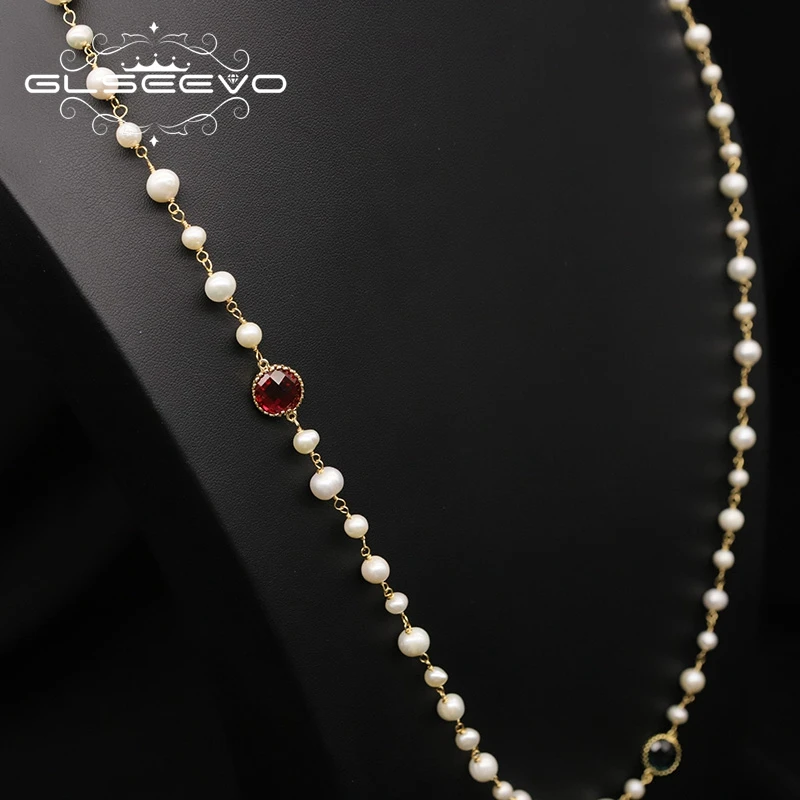 Женский Длинный чокер Glseevo с натуральным пресноводным жемчугом ювелирные